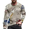 Comercio exterior transfronterizo nuevo moda casual callejera para hombre outdoor camiseta de manga larga con estampado 3D integral