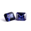 Safira sintética retangular carro flor chanfro 34 # azul corindo pedra nua chanfro retangular em forma de corindo azul artificial atacado