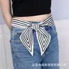 Lenço Longo de Seda Francês Versátil Casual Clássico Camisa Roupa Completa Lenço de Pescoço Elegante Jeans da Moda Cinto Decorativo