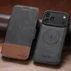 Funda de piel para teléfono plegable Iphone18Promax con ranura para tarjeta, succión magnética, soporte de carga inalámbrica dos en uno