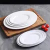 Vajilla de moda imitación porcelana para hot pot, plato de res de Chaozhou, plato ovalado para hot pot, plato para guarnición, plato de presentación de res recién cortado para uso comercial
