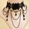 Collar de encaje negro punk europeo y americano de AliExpress Cadena gótica para la clavícula Accesorios de moda retro exagerados Collar falso