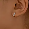 Brincos de Prata Esterlina S925 com Diamantes Montados em Cruz Estilo Europeu e Americano sob a Árvore Banyan, Moda Transfronteiriça, Brincos Elegantes e Versáteis para Mulheres para o Trabalho e Uso Diário