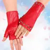 Guantes de Dedos de Cuero para Mujer Ciclismo Cómodos Guantes de Dedos Rectos de Cuero PU Entrenamiento Rendimiento Hip-Hop Guantes de Baile para Exteriores