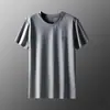 Lightning Warehouse Camiseta Masculina de Malha de Seda Gelada de Manga Curta para o Verão Camiseta Casual de Meia Manga Camada Base Roupas Masculinas Tendência Camiseta Top