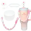 Botella de Agua Térmica Stanley Tapón Antipolvo Taza con Popote Tapa de Taza Correa de Mano Cordón para Botella de Agua Múltiples Estilos Versátiles Set