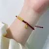 Colgante Dorado de Buena Suerte Pulsera Fina Trenzada para Mujer Pulsera de Cuerda Roja del Año Zodiacal Cuentas Doradas de Buena Suerte Regalo para Mejor Amiga