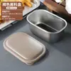 Plato pequeño para mojar Acero Inoxidable 304 Plato Especial para Ensalada con Tapa Plato Pequeño para Condimentos Taza Sellada para Salsa Caja de Condimentos