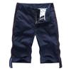 Pantalones cortos de algodón elásticos de corte ajustado con letras de patchwork distintivas para hombre, de calidad, rectos y casuales de color liso.