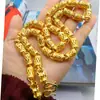 Collar Chapado en Oro para Hombre, Joyería de Oro Sudafricana, Oro Pulido a la Llama, Mismo Color por Dentro y por Fuera, Tendencia Nacional