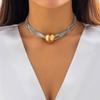 Joias Transfronteiriças Colar Exagerado de Corrente Multicamadas Empilhada Bola Geométrica Choker Personalizado Corrente de 12 Camadas