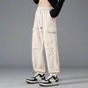 Comércio Exterior Outono e Inverno Nova Moda Calça de Ferramentas Solta Versátil Masculina Casual à Prova de Vento Quente