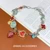 Collar gargantilla con colgante de fresa multicolor rojo y azul estilo dulce y fresco, estilo chica hot de nicho con diseño único cadena para la clavícula