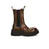 Botas de Invierno Nuevas Estilo Celebridad de Internet, Cortas, de Suela Gruesa, Elásticas, Tipo Chimenea para Mujer con Tacón Grueso, Adecuadas para Uso en Exteriores con un Toque de Alta Gama