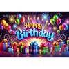Telón de Fondo Fluorescente Feliz Cumpleaños de Amazon Transfronterizo Banner de Decoración para el Primer Cumpleaños Bandera de Arreglo de Ambiente de Fiesta