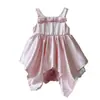 Vestido de Niña Verano Nuevo Estilo 2026 Lazo de Satín Falda de Tirantes Irregular Falda Estilo Princesa para Niños