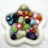 16mm Resina Colorida Degradê Iridescente Dourada Duas Cores Contas Soltas Contas Imitação Olho de Gato DIY Pulseira Miçangas Corrente de Celular Ornamento
