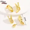Clip de resorte de presión chapado en cobre de oro real de 18 quilates, hebilla de conexión de oro blanco para pulsera de perlas y collar hechos a mano, joyería