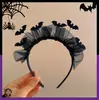 Nuevo Pasador de Encaje Cruzado de Halloween para Mujer, Accesorio de Pinza Lateral con Forma de Corazón y Lazo Estilo Gótico Oscuro