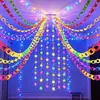 Decorações de guirlanda de papel fluorescente da Amazon para festas de aniversário, enfeites para pendurar, serpentinas e bandeiras fluorescentes para festas