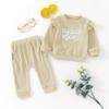 Traje de Dos Piezas Transfronterizo para Bebés, Niños, Hombres y Mujeres de Sexo Intermedio, MAMA'S MINI Waffler, Manga de Vuelo, Manga Larga, Pantalones