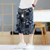 Pantalones de Siete Puntos Tie-dye Estilo Chino para Hombre Verano Nuevos Casual Talla Grande Sueltos Versátiles Guapos Pantalones Cortos de Pierna Recta