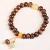 Pulseira de Contas Budistas para Oração DIY de Jacarandá Preto para Homens e Mulheres, Joia de Casal, Contas para Meditação e Manuseio