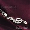 Popular joyería de calidad europea y americana para mujeres diosa, collar de música con colgante de nota musical, collar con incrustaciones de piedra, disponible en stock