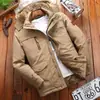 [8186] ¡Estilo de invierno! Chaqueta acolchada de algodón gruesa de invierno para hombre, forrada de polar, holgada, casual, multibolsillo, para mediana edad y resistente al frío
