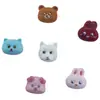 Accesorios de resina con cabeza de animal lindos, pegamento de crema, adornos para el cabello DIY, gato, conejo y oso en miniatura, materiales para joyería hechos a mano