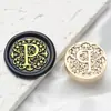 Sello de Cera con Sello de Cabeza Serie de Letras Barrocas 2.5cm Cabeza de Cobre 26 Letras Inglesas para Sello de Sellado de Diario
