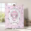 Manta de Franela Sanrio Kuromi Cinnamoroll Dibujos Animados Manta de Aire Acondicionado Siesta de Estudiante Funda para Sofá Manta Directo de Fábrica