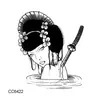 Pegatinas de Tatuaje Minimalistas Personalizadas en Blanco y Negro, Pegatinas de Tatuaje Temporales, Pegatinas de Tatuaje Impermeables de Estilo Fresco en Stock para Halloween
