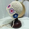 Crochet artesanal oco respirável Toe Cap Four Seasons Mori Style Vintage Tassel Knitted Color Block Fisherman Cap Pullover Cap
