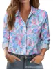Comércio Exterior Amazon Transfronteiriço Roupas Femininas Novo Estilo Camisa Feminina Estampada em 3D Floral Europeia e Americana Solta de Manga Comprida Cardigan
