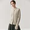 Cárdigan de Cashmere Quefei Estilo Old Money Vintage Tejido en Cable para Mujer, Cuello Redondo, Engrosado, con Botones de Perla, Abrigo de Lana