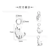Serie de Colgantes Anillo Gato Corriendo de Aleación de Titanio F136 Pulsera de Gato Creativa DIY Pendientes Joyería para Perforaciones Accesorios