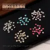 Brillantes Circonitas Cúbicas Estrella de Cinco Puntas Decoraciones para Uñas Rhinestones Luz Led Lujo Borde Biselado Estrellas Blancas Translúcidas de Colores Decoraciones para Uñas Navideñas DIY