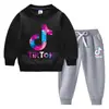 Conjunto de Moletom Infantil Outono/Inverno 2026, Novo Modelo Estiloso para Crianças Maiores, Forrado com Fleece e Espessado para Aquecimento, Conjunto de Manga Longa de Inverno