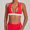 Sujetador de Yoga Halter con Costuras de Color Contrastante Espalda Hermosa Sujetador Deportivo Ajustado Fitness Running Yoga Casual para Mujer 5064