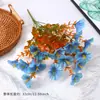 Flor Artificial de Campanilla de Otoño con 7 Ramas, Flor Trompeta de Eucalipto, Decoración de Jardín para Exteriores, Planta Verde Artificial