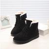 Botas de nieve de invierno para estudiantes transfronterizos, botas cortas para mujer, botas cálidas con cordones, zapatos de mujer de tacón plano, botas acolchadas de algodón Martin