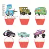 Decoración de Tarjeta para Pastel de Cumpleaños Infantil Car Story Postre de 100 Días Pegatina Musical Push para Mesa de Postres