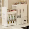 Nuevo especiero de cocina estrecho de encimera extraíble multicapa a prueba de polvo para almacenamiento de aceite, sal, salsa y vinagre