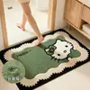 Alfombra de noche para dormitorio temática de gatos de cachemira sintética, alfombrilla refrigerante engrosada, felpudo de entrada, alfombrilla para pies absorbente y resistente a la suciedad, alfombrilla de suelo para entrada
