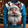 Roupas Engraçadas e Elegantes para Festas Natal Inverno Animal Fofo Impressão Digital 3D Moletom Gola Redonda para Homens e Mulheres Casais