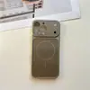Cristal Corning se Transforma Instantáneamente en una Funda para Teléfono Apple 17, Adecuada para iPhone, con Ventana Grande Magnética Ag Deslustrada, Funda Dura de PC de Cobertura Total