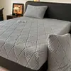 Sábana Bajera de Terciopelo Solar Cálido Jacquard de Lujo Ligero Juego de Sábanas de Cama de Terciopelo Plus de Invierno Protector de Colchón Cubierta Completa de una Pieza Lavable a Máquina