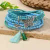 Nova Pulseira com Pingente Borboleta e Franjas de Liga Metálica para Mulheres, Feita à Mão com Contas, Pulseira Fresca e Fashion, Enchimento para Meia de Natal