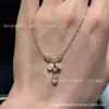 Colar Feminino Redondo Filtro dos Sonhos V-Dourado Jardim Borboleta Gota D'água Diamante Borla Diamante de Alto Carbono Zircônia Estilo de Luxo